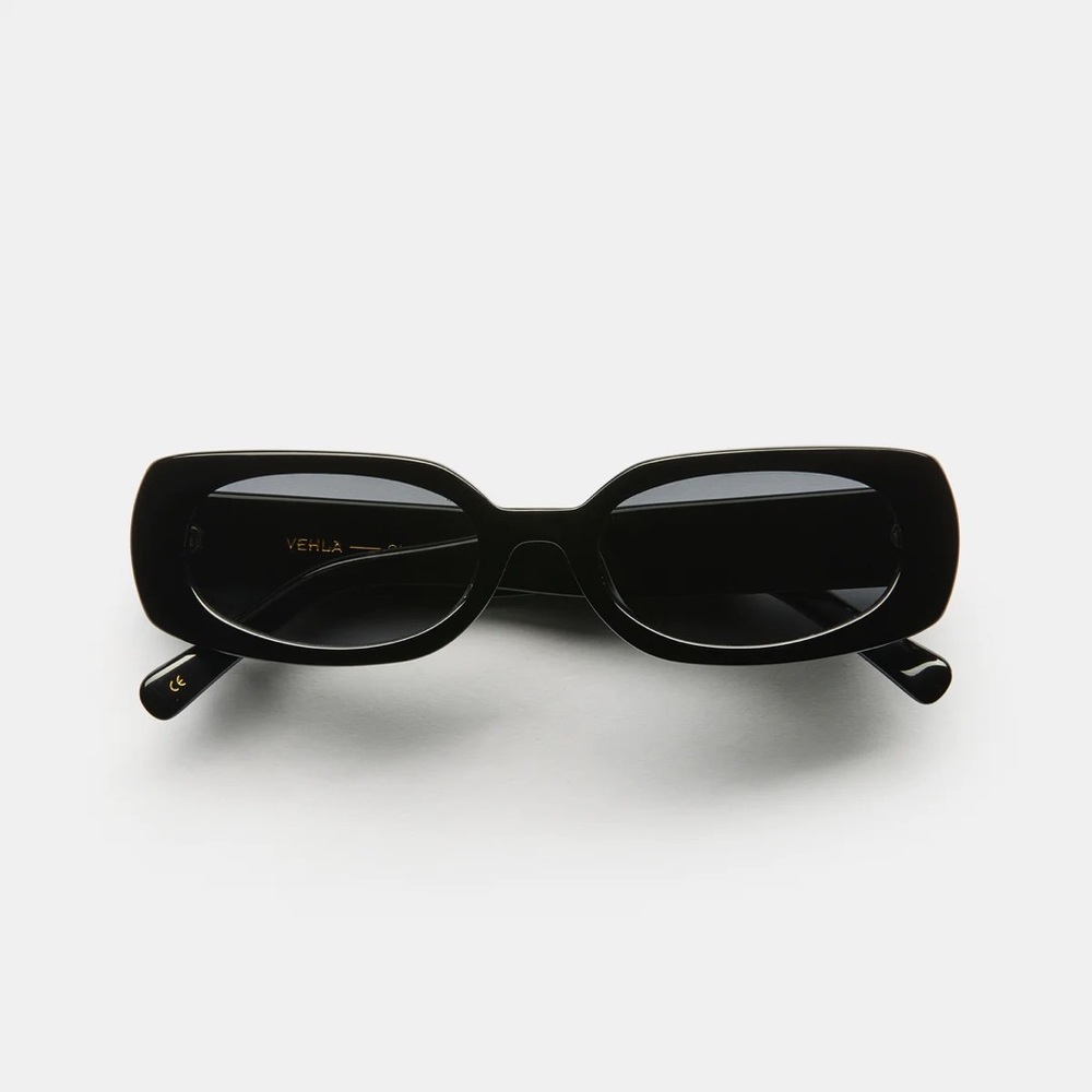 Vehla Olsen Black Small Rectangle Sunglasses